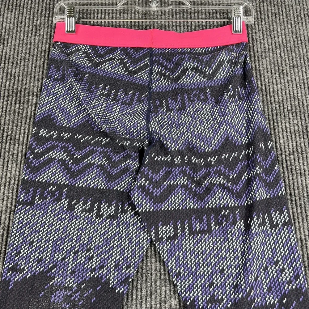 Nike Pro Dri Fit Leggings‎ Womens Medium Purple Pink Gym Training Workout